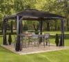 aluminium pavillon gazebo sojag 100x89 - Materialvergleich: Holz, Metall oder Kunststoff für Grillpavillons?