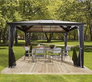 aluminium pavillon gazebo sojag 6 300x268 - Interessantes Zubehör für Ihren Grillpavillon