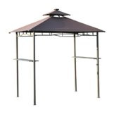 Outsunny 2 Etagen BBQ Zelt 4 LED Strips Pavillon Shelter W/Solar Panel