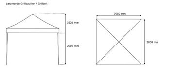 paramondo Grillpavillon Grillzelt Premium Plus