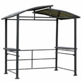 outsunny grillpavillon mit flammschutzdach bbq pavillon mit 2 ablagen stahl 162x162 - DIY-Anleitung: Eigenbau eines Grillpavillons