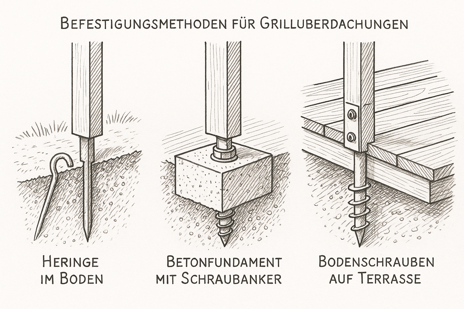 Grillüberdachung Befestigungsmethoden fuer Grillueberdachungen - Grillüberdachung