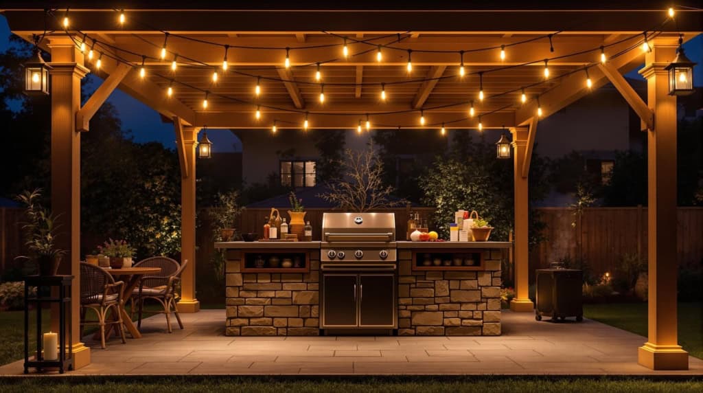 Effektive Beleuchtung Grillpavillon 1024x572 - Effektive Beleuchtung für Ihren Grillpavillon