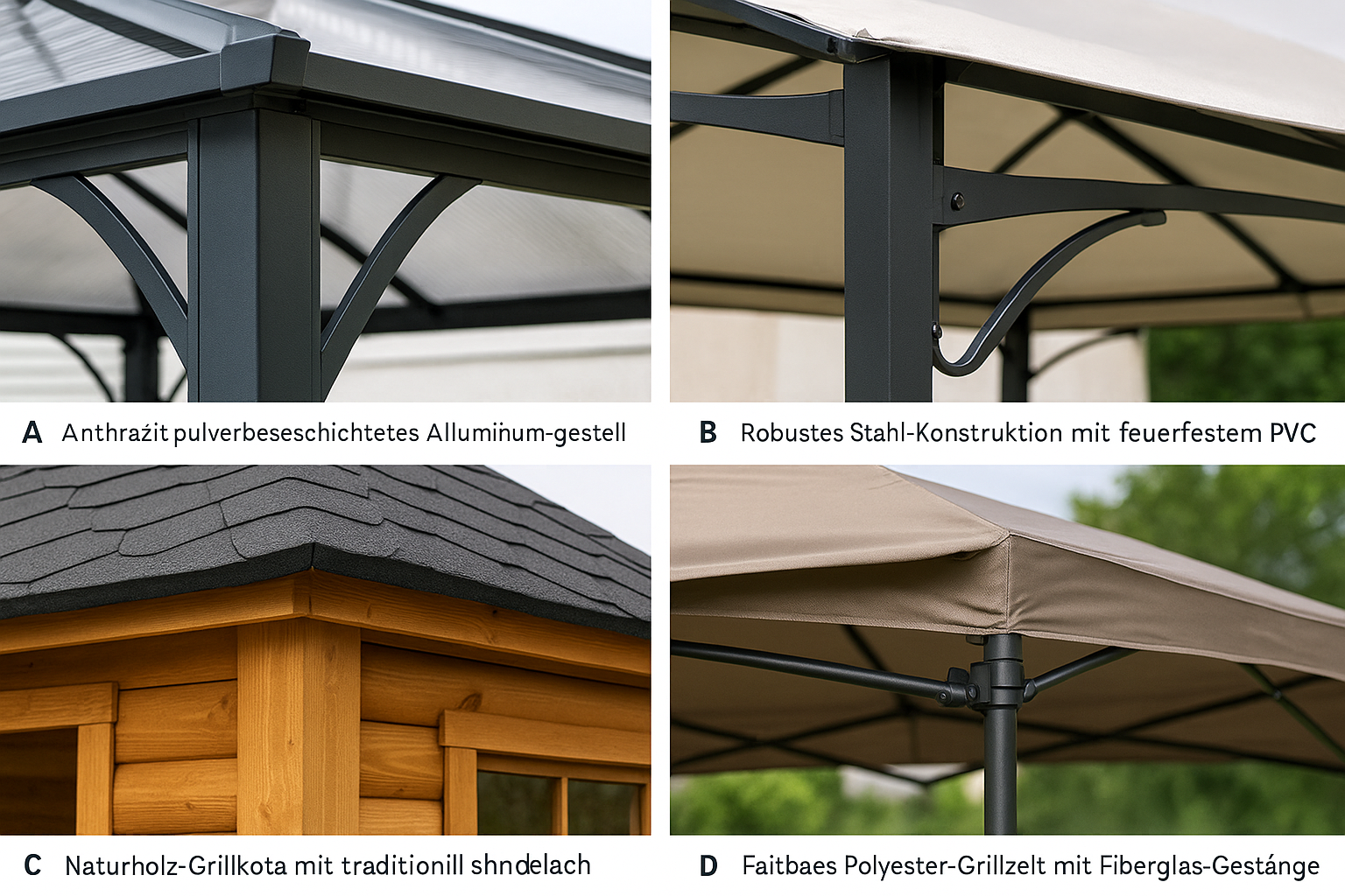 Startseite Materialansichten Grillpavillon Typen - Startseite